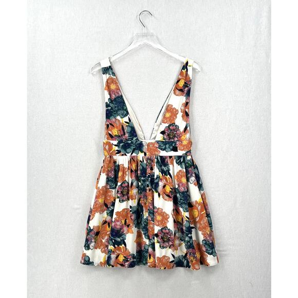 NBD Lightning Floral Print Skater Dress Women Medium White Multi Plunging V-neck - Picture 7 of 16